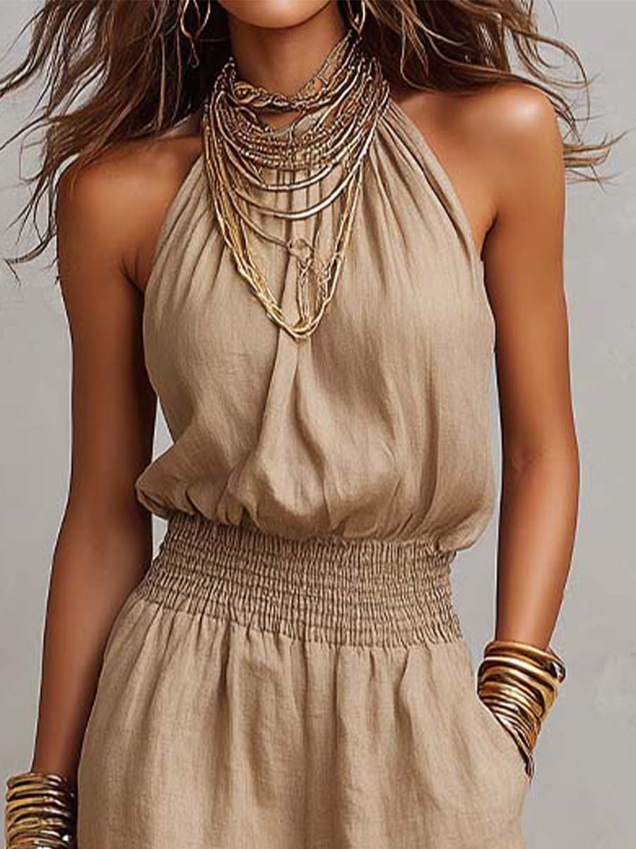 LORAINE | Jumpsuit with halter neckline - Liora Melbourne