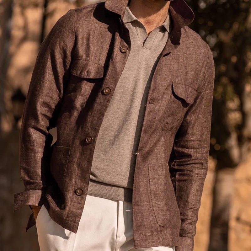 SOREN | Linen jacket with lapel collar - Liora Melbourne