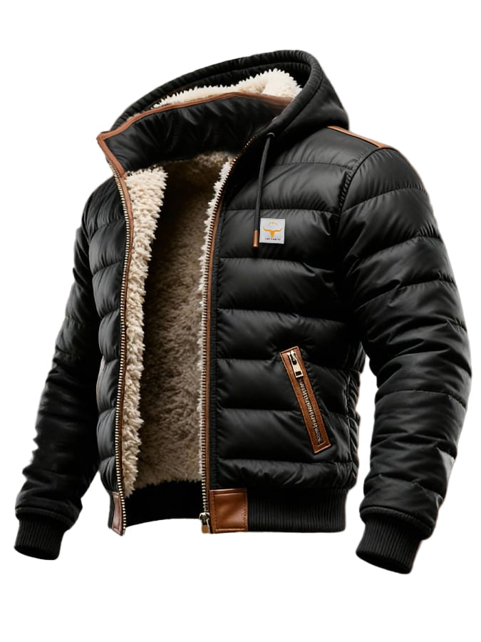 BEAU | Sherpa jacket with leather trim - Liora Melbourne