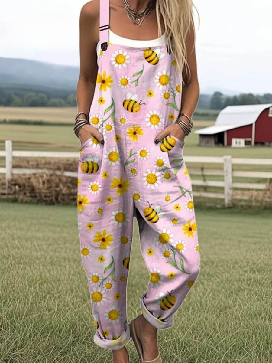 RUBY | Jumpsuit with hand-painted floral motif - Liora Melbourne