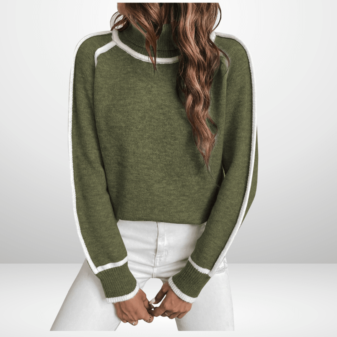 FREYA | Polo-neck jumper with ribbed finish - Liora Melbourne