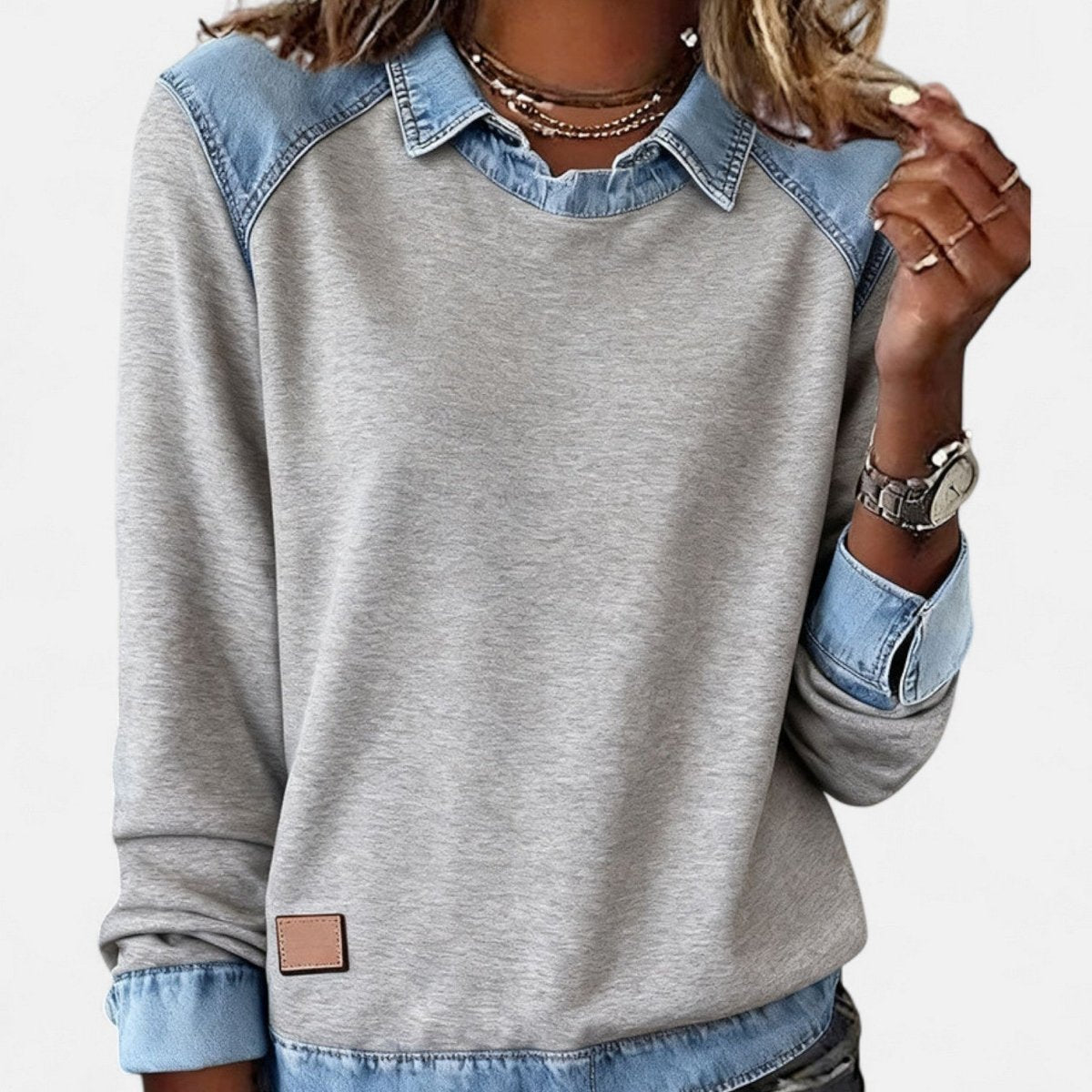 FREYA | Long-sleeve jumper with collar - Liora Melbourne