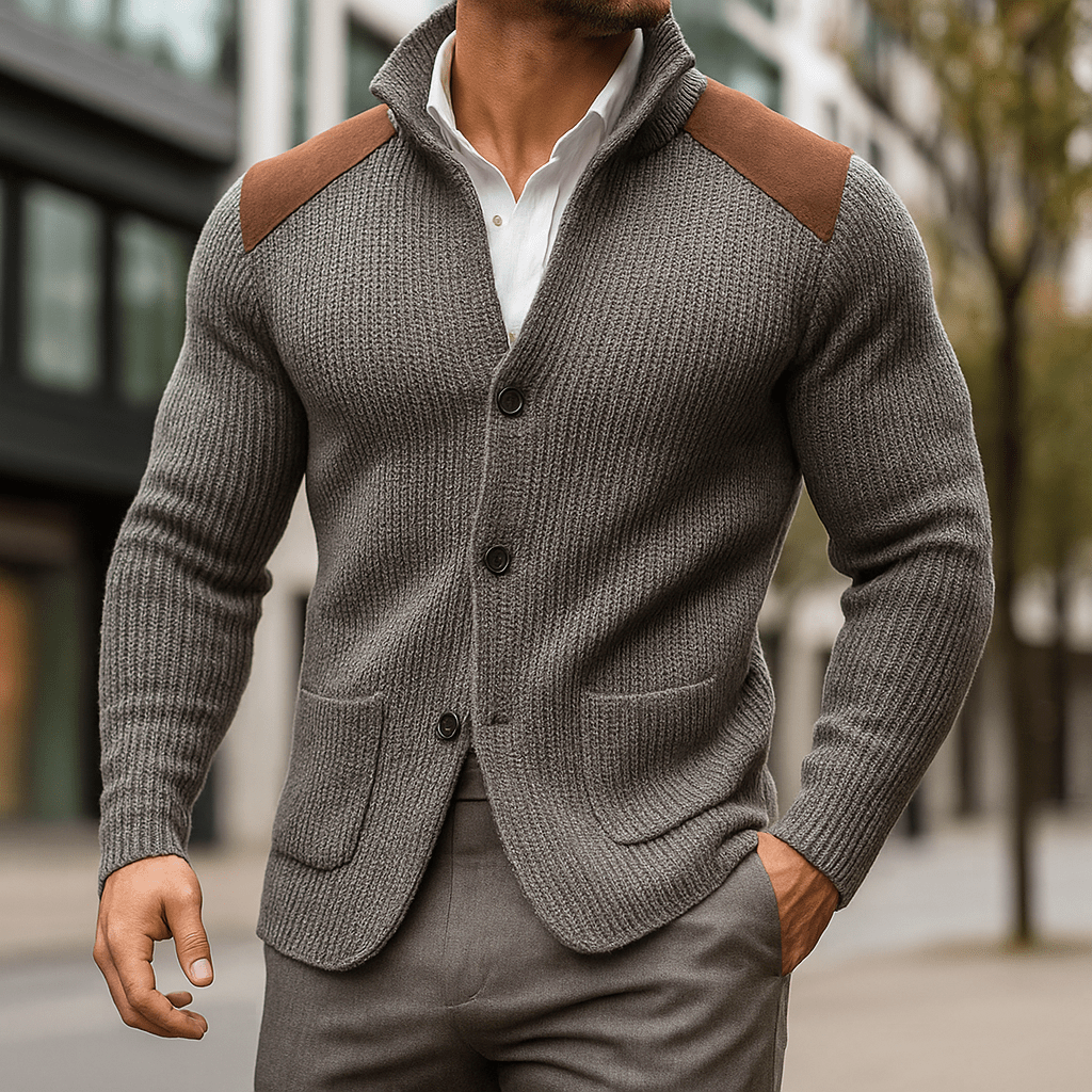 DIETER | Knit blazer with suede trim - Liora Melbourne