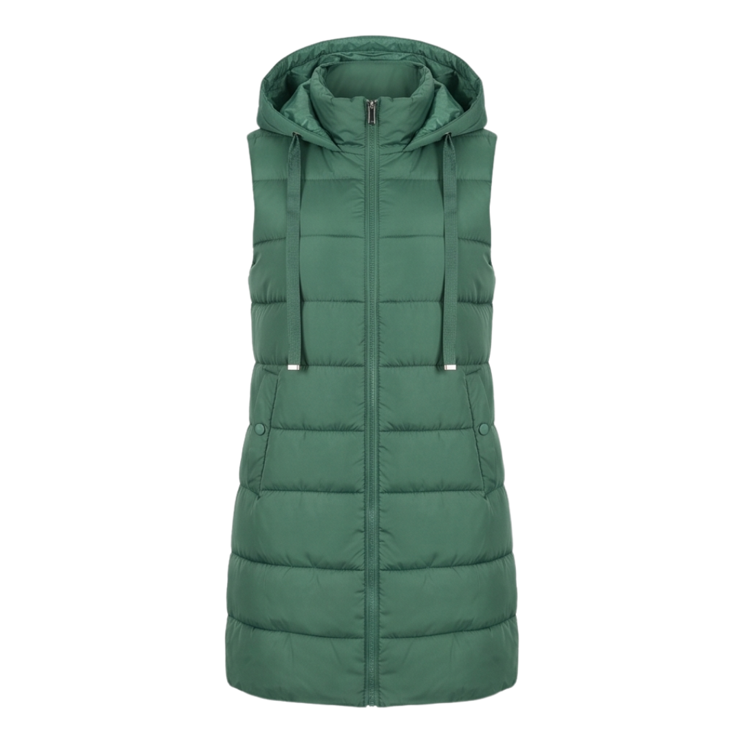 HARPER | Longline puffer vest with hood