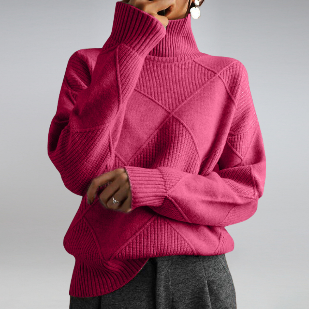 ELLA | Polo neck jumper with relaxed fit