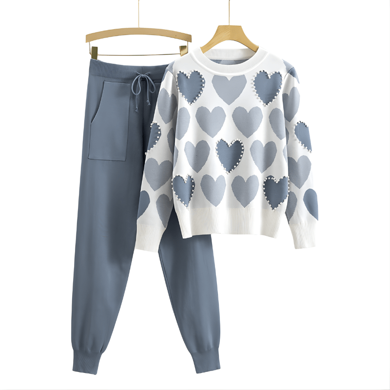 AVERY | Knit two-piece set with heart pattern - Liora Melbourne
