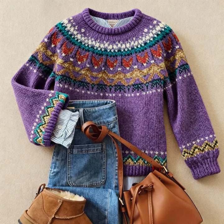 CHLOE | Knit jumper with Nordic pattern - Liora Melbourne