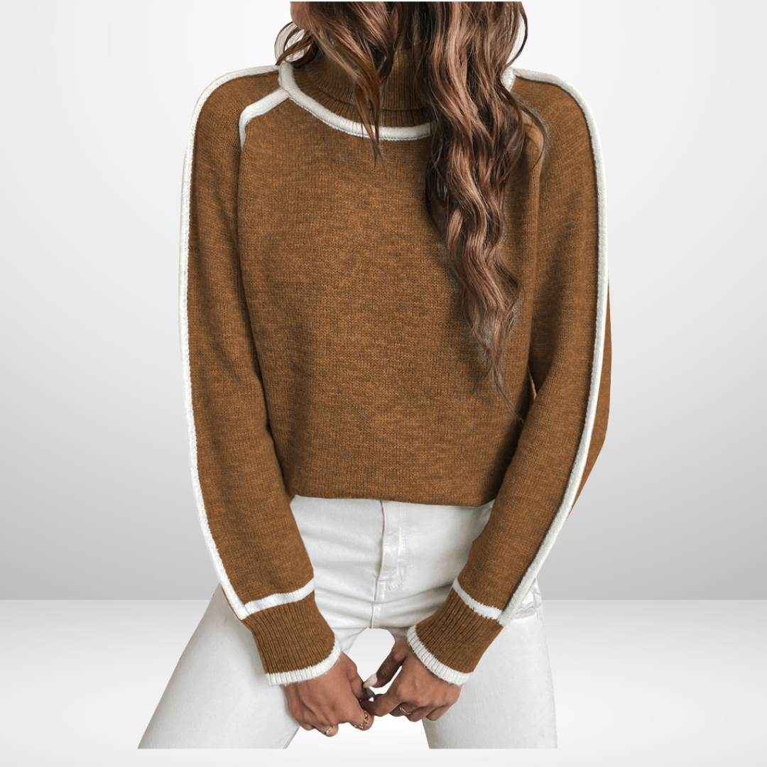 VERA | Turtleneck jumper with pattern detail - Liora Melbourne