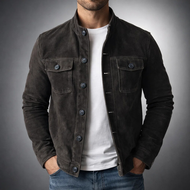 OLIVER | Suede jacket with chest pockets