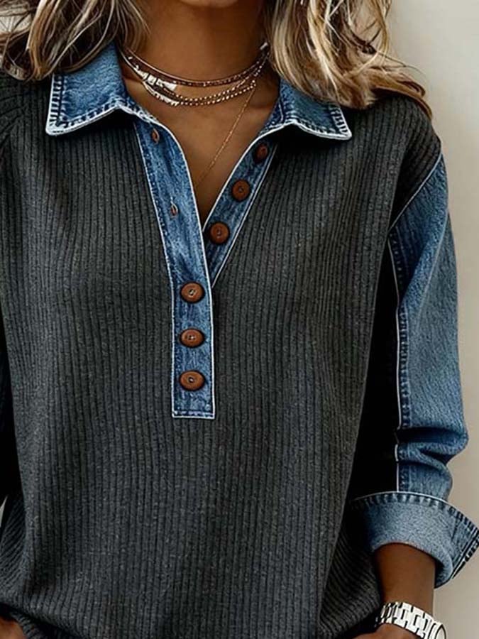 HOLLY | Pullover jumper with contrast stitching - Liora Melbourne