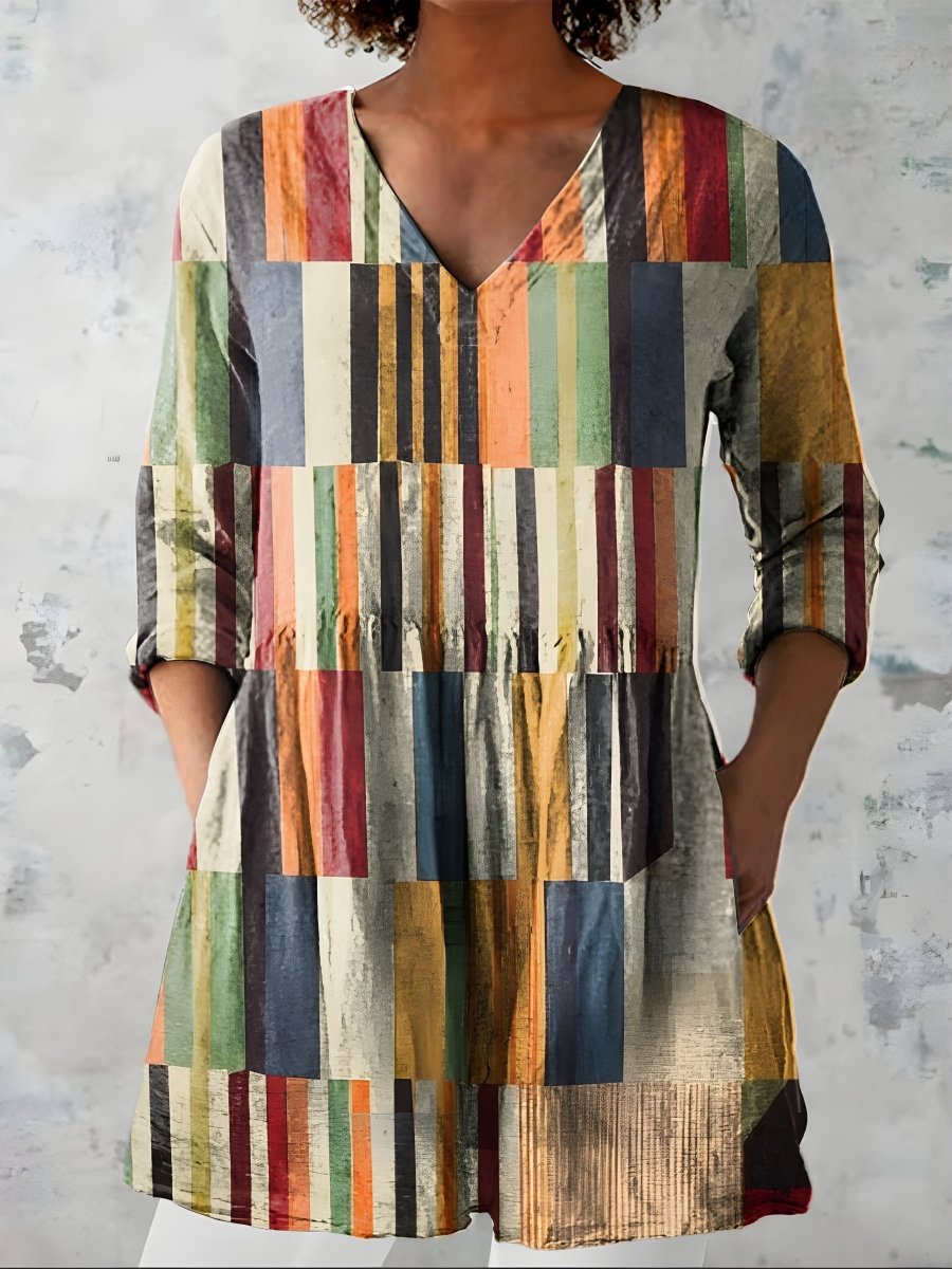 LYDIA | Long blouse with V-neck - Liora Melbourne