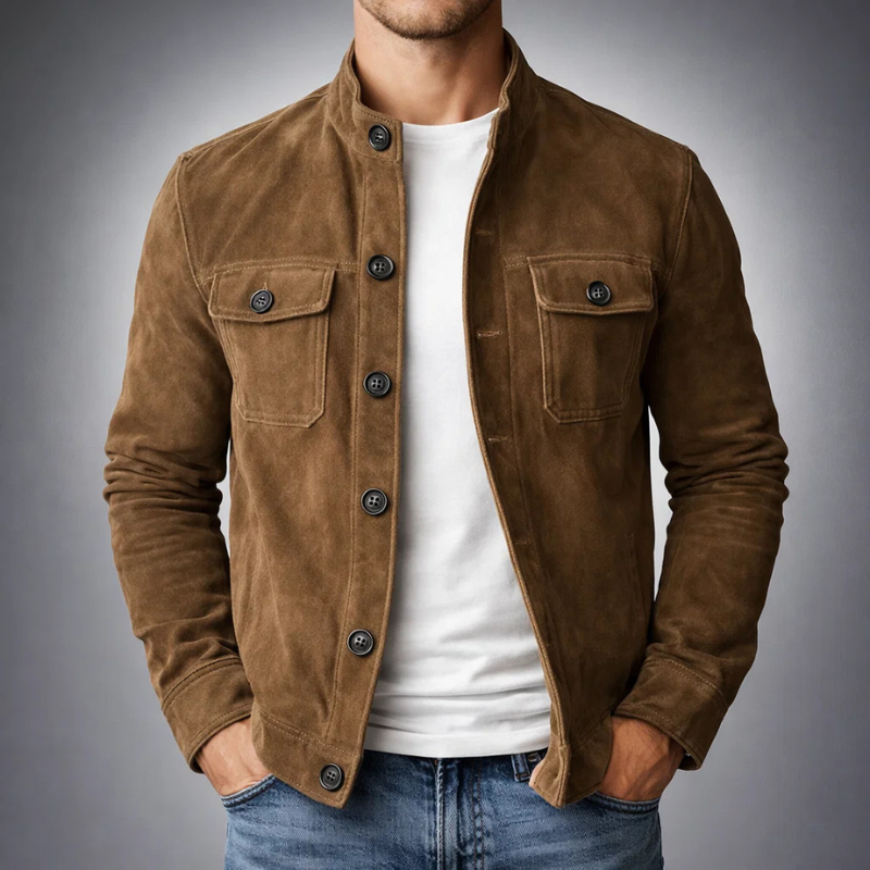 OLIVER | Suede jacket with chest pockets
