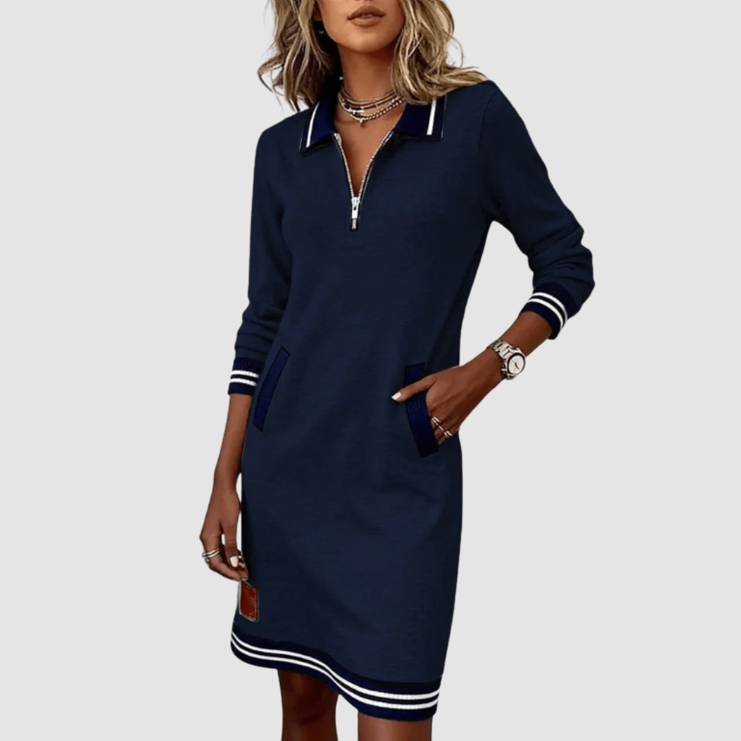 LYSSA | Zip-neck midi dress - Liora Melbourne
