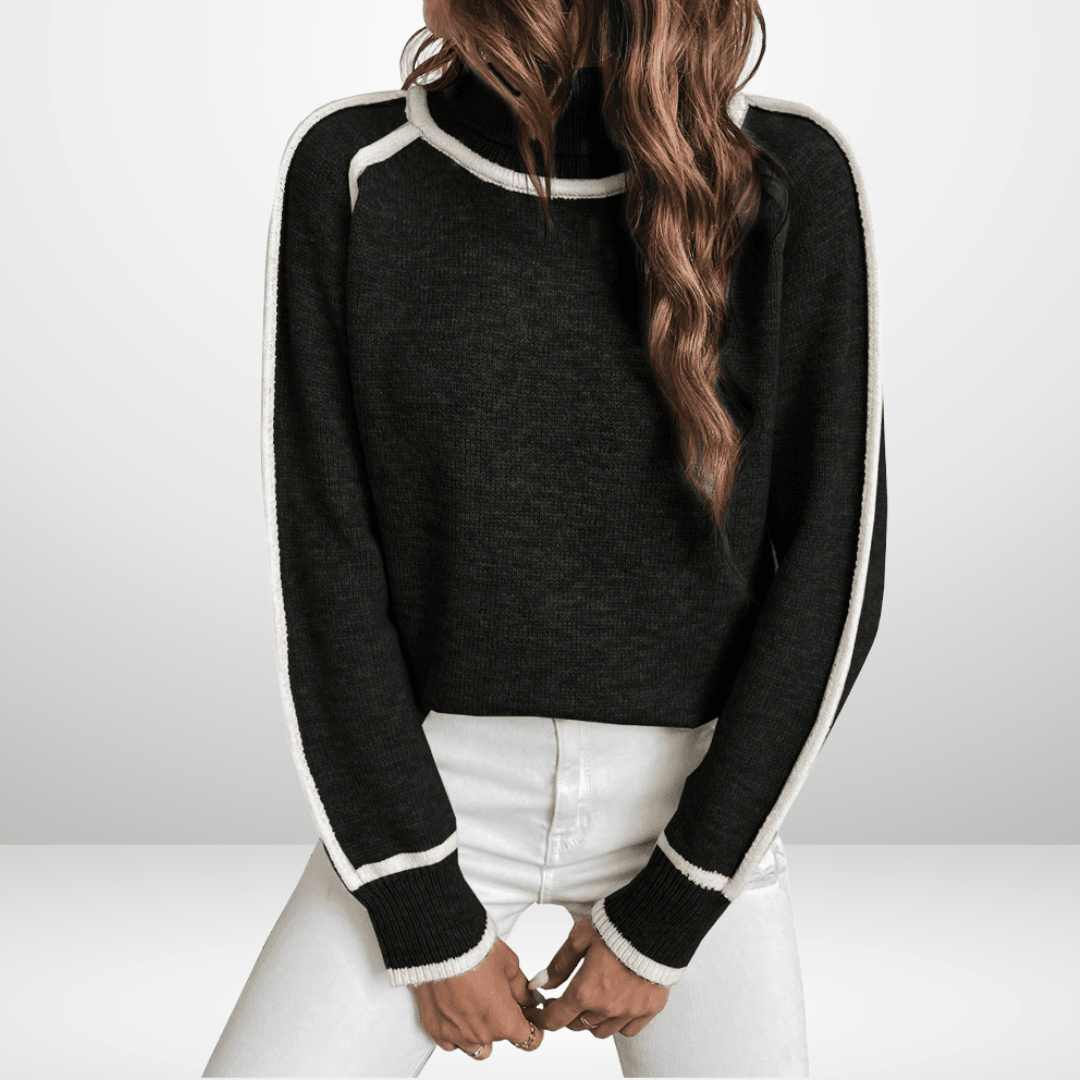 FREYA | Polo-neck jumper with ribbed finish - Liora Melbourne