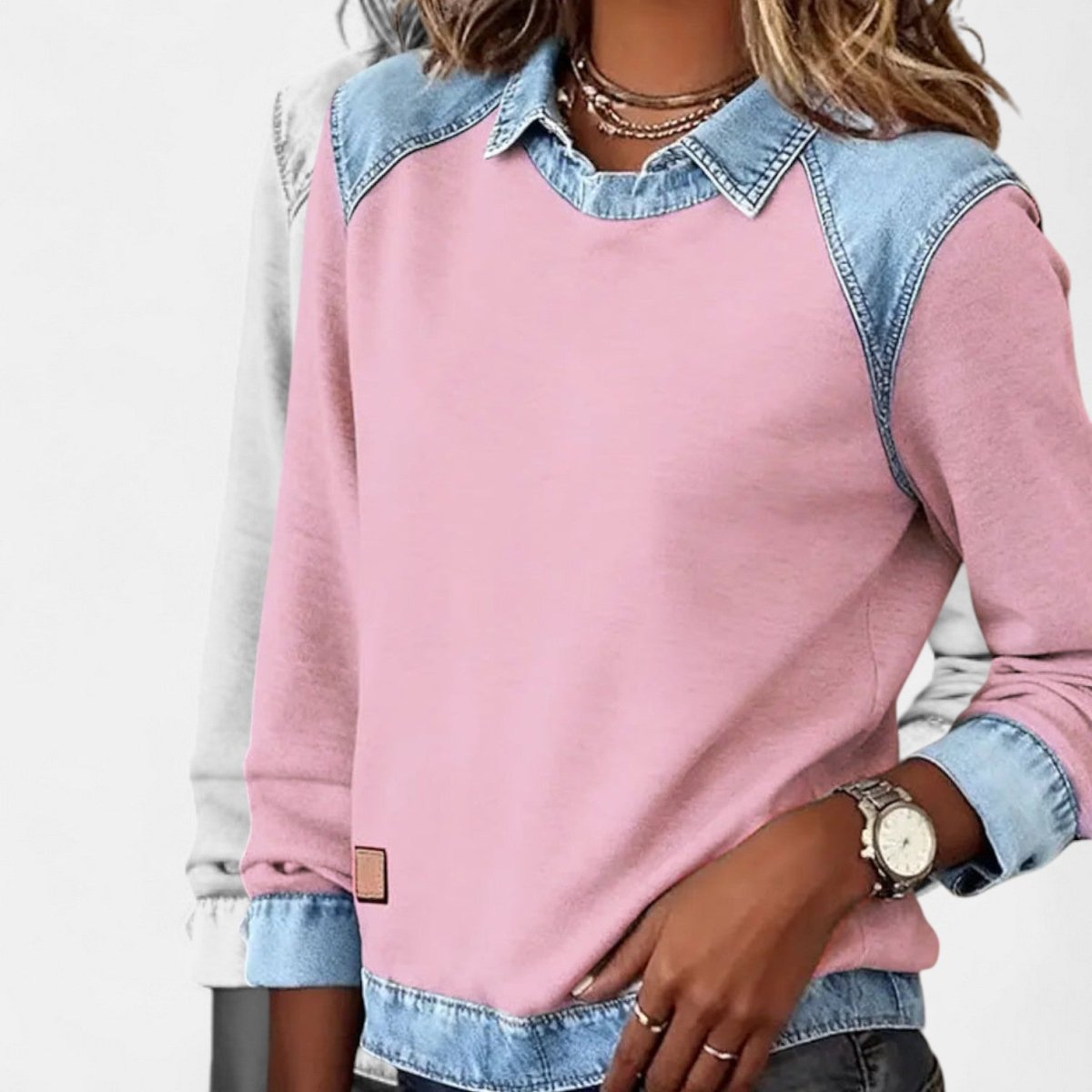 FREYA | Long-sleeve jumper with collar - Liora Melbourne