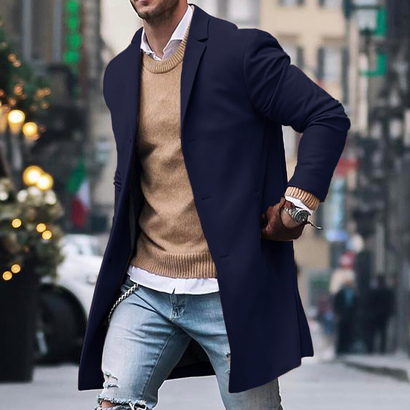 ADRIAN | Mid-length coat with notch lapel - Liora Melbourne