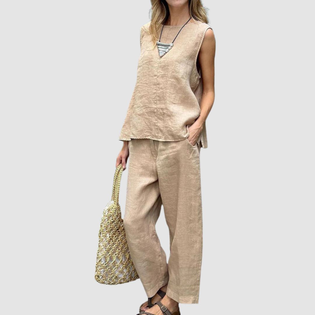 SUZETTE | Set with wide-leg pants - Liora Melbourne