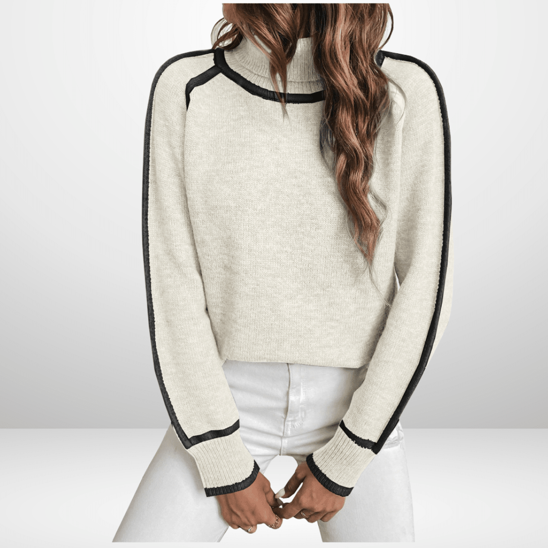 FREYA | Polo-neck jumper with ribbed finish - Liora Melbourne