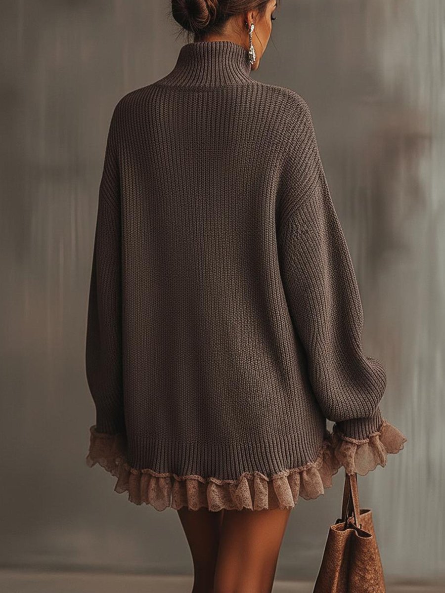 QUINN | Knit midi dress with ruffle hem - Liora Melbourne