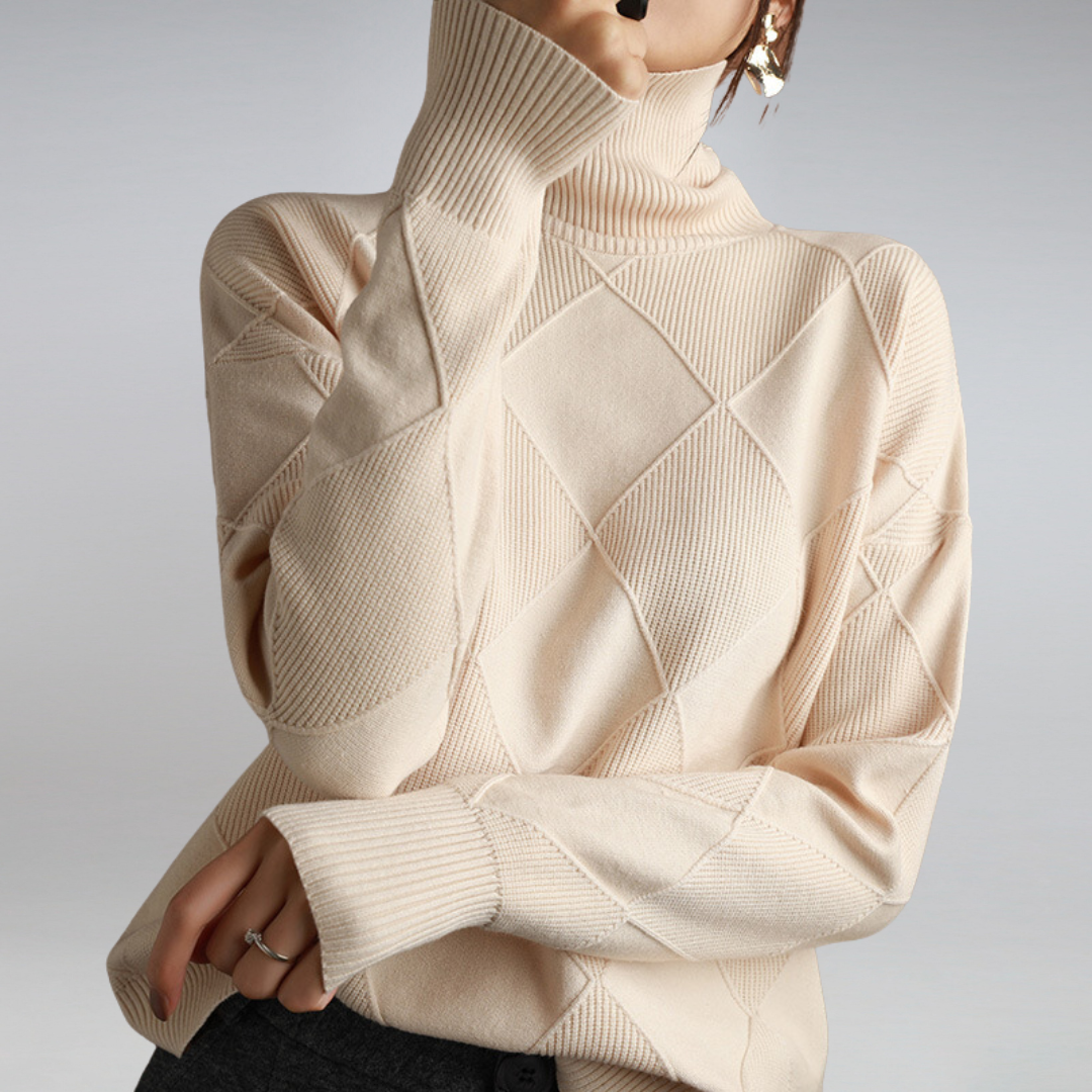 ELLA | Polo neck jumper with relaxed fit
