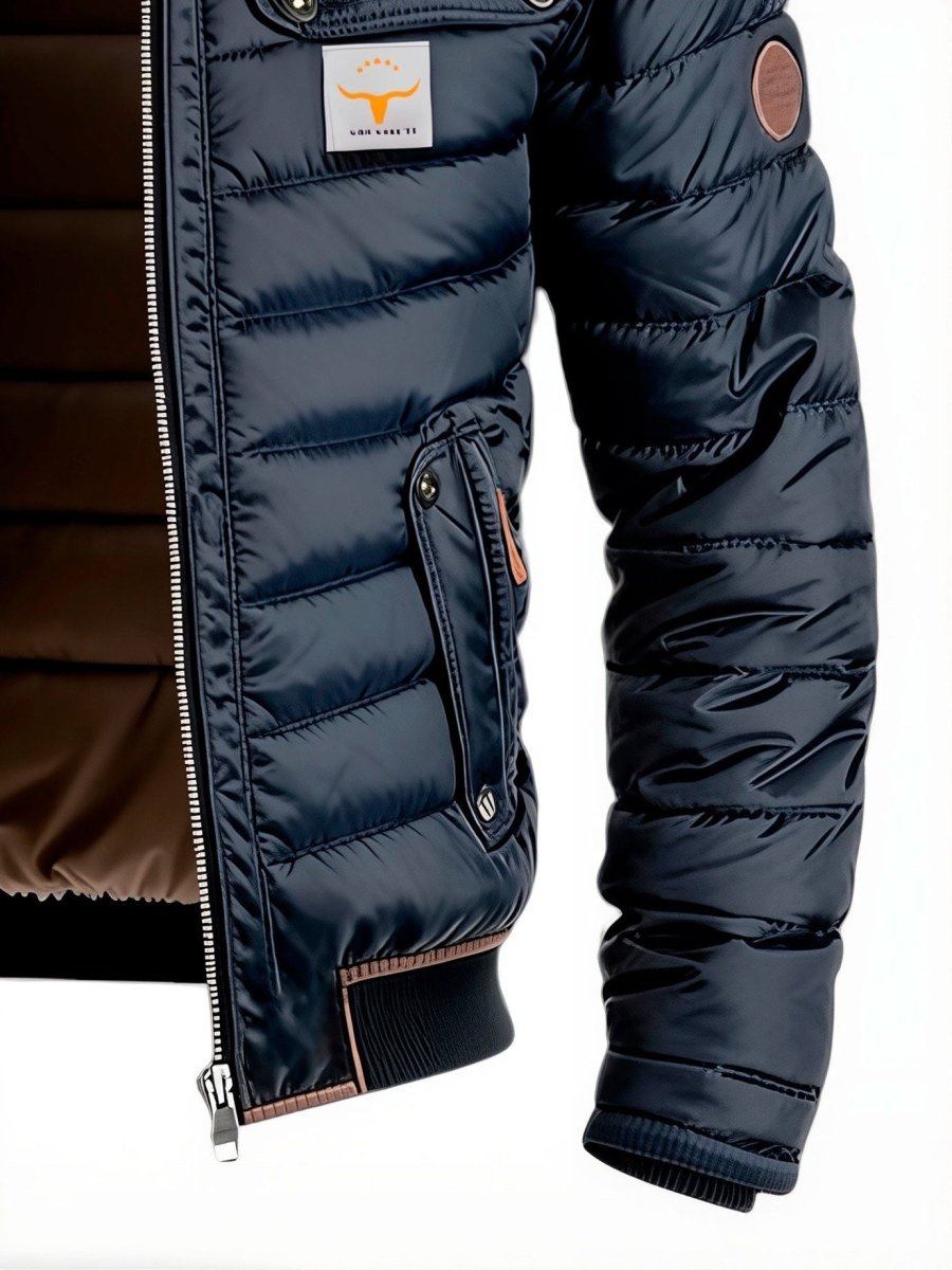 NOAH | Quilted jacket with leather-look panels - Liora Melbourne