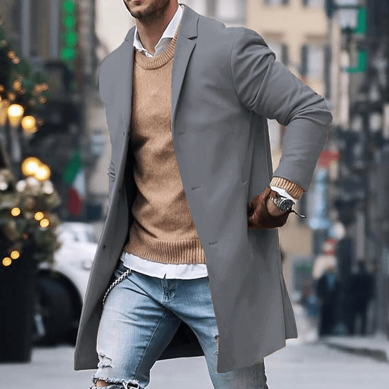 ADRIAN | Mid-length coat with notch lapel - Liora Melbourne