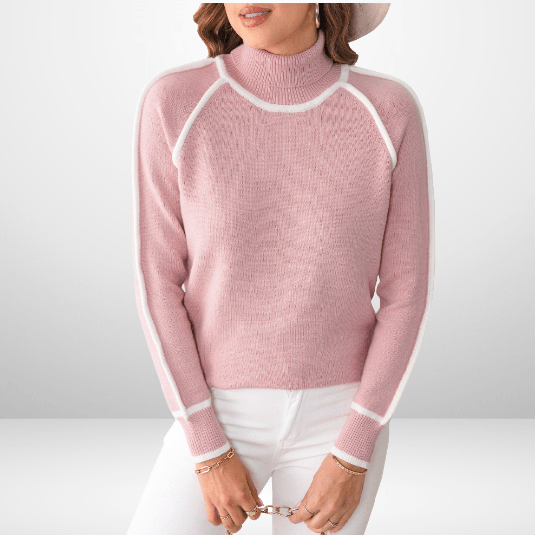 FREYA | Polo-neck jumper with ribbed finish - Liora Melbourne