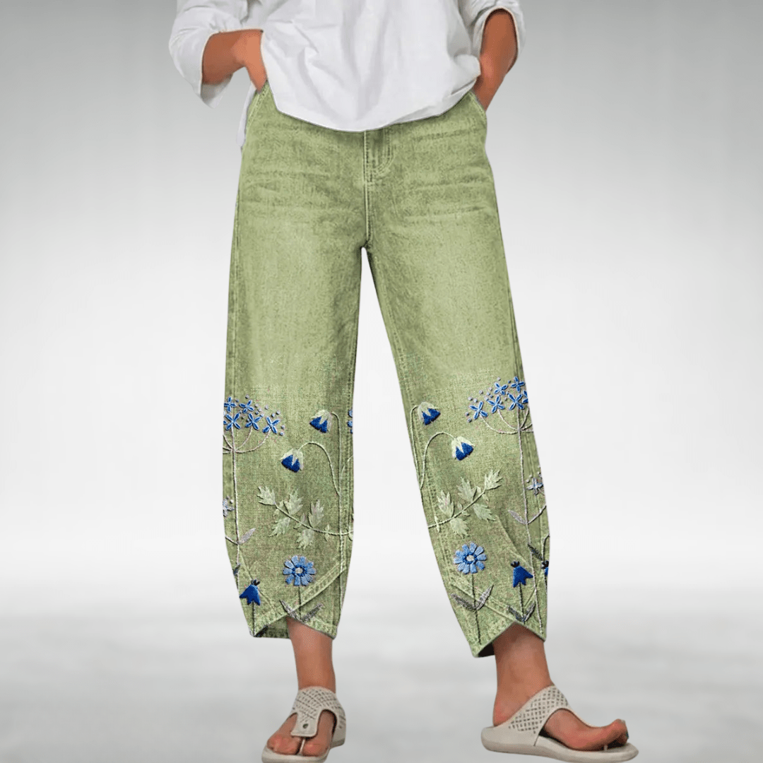 EVIE | Wide-leg pants with floral print - Liora Melbourne