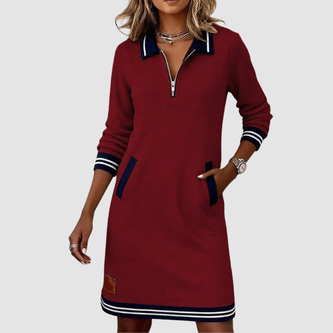 LYSSA | Zip-neck midi dress - Liora Melbourne