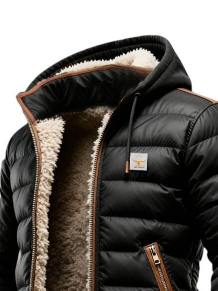 BEAU | Sherpa jacket with leather trim - Liora Melbourne
