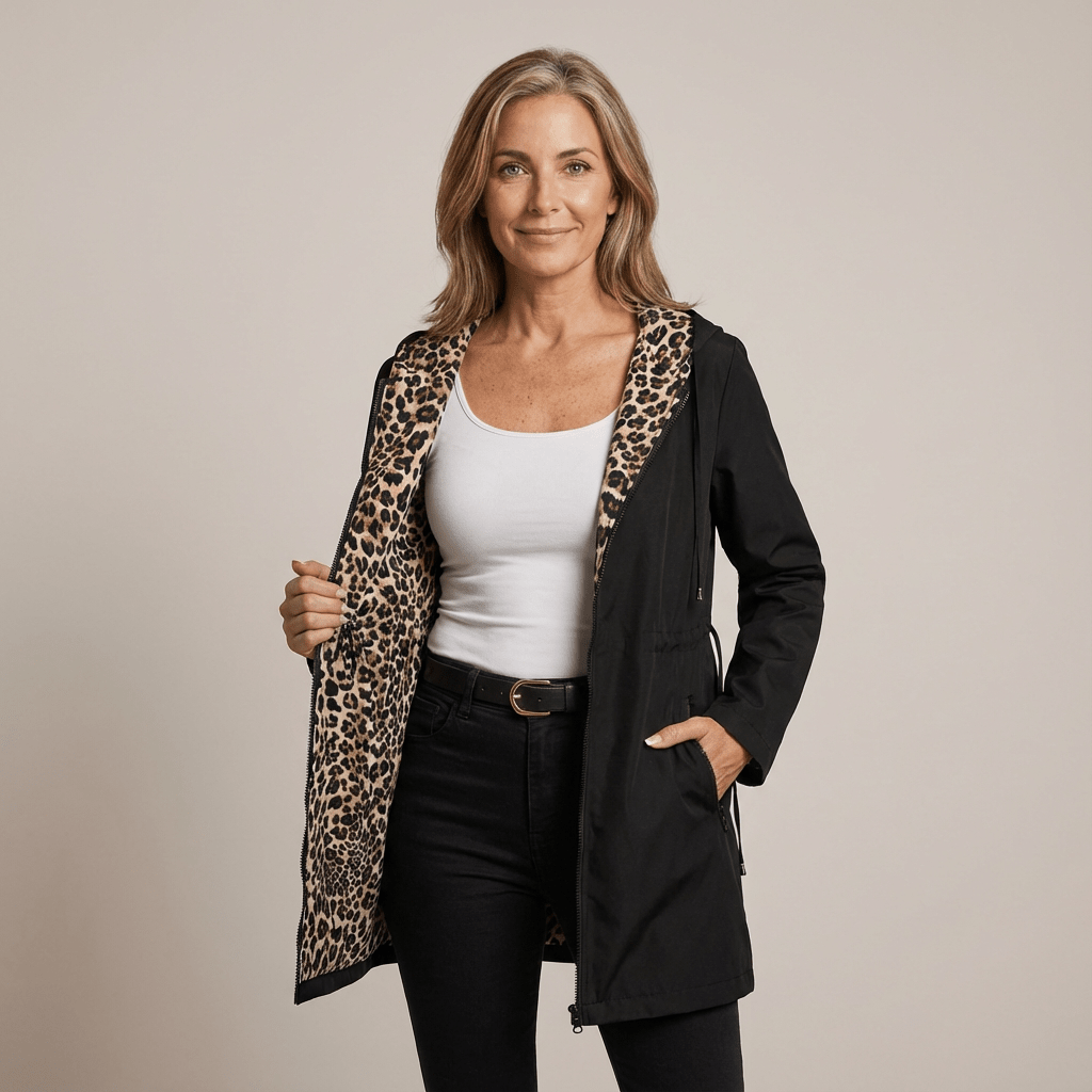 TIFFANY | Reversible hooded coat with leopard print - Liora Melbourne