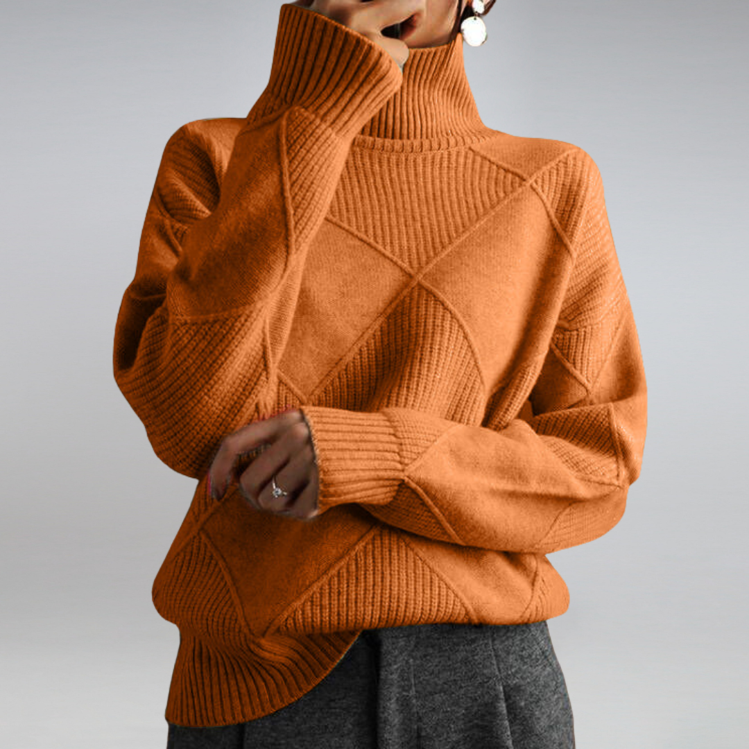 HOLLY | Polo neck jumper with ribbed collar - Liora Melbourne
