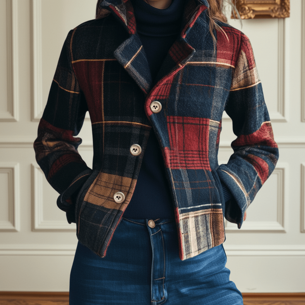 RUBY | Jacket with plaid pattern - Liora Melbourne