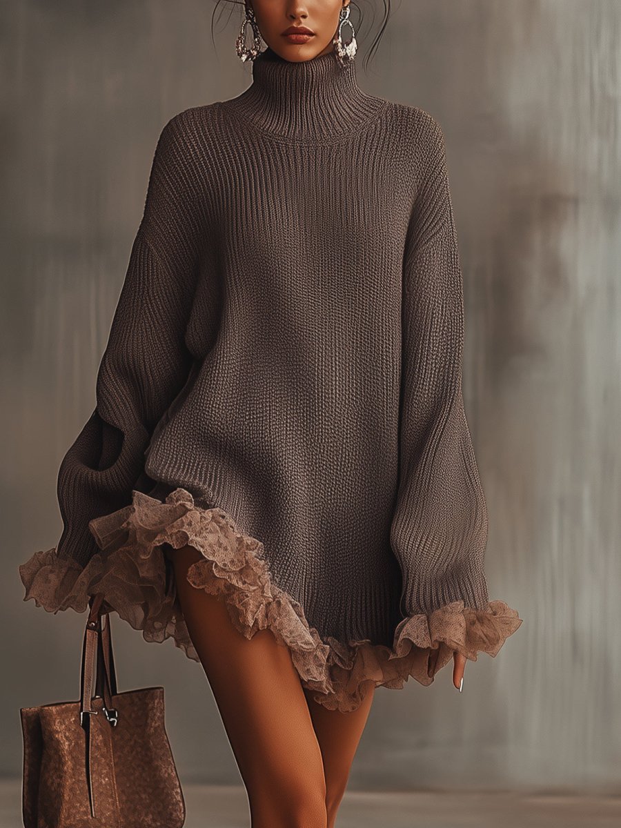 QUINN | Knit midi dress with ruffle hem - Liora Melbourne