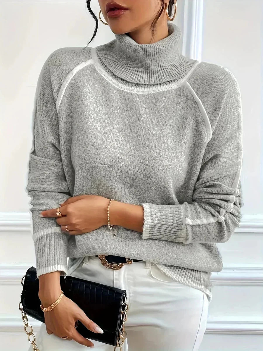 FREYA | Polo-neck jumper with ribbed finish - Liora Melbourne