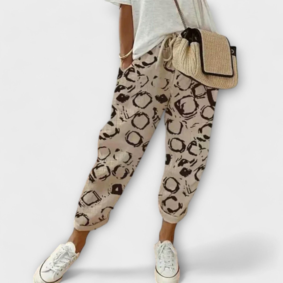 PAULINA | Trousers with relaxed linen-cotton blend - Liora Melbourne