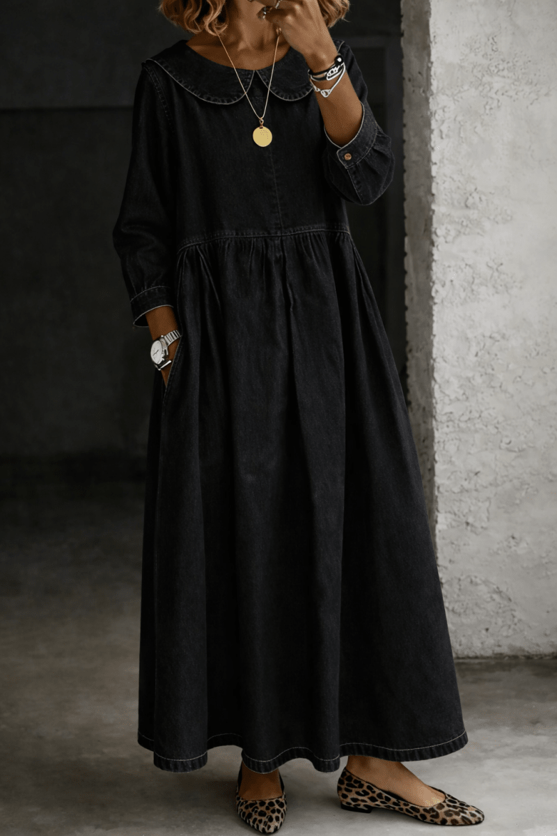 CLARA | Dress with Peter Pan collar - Liora Melbourne