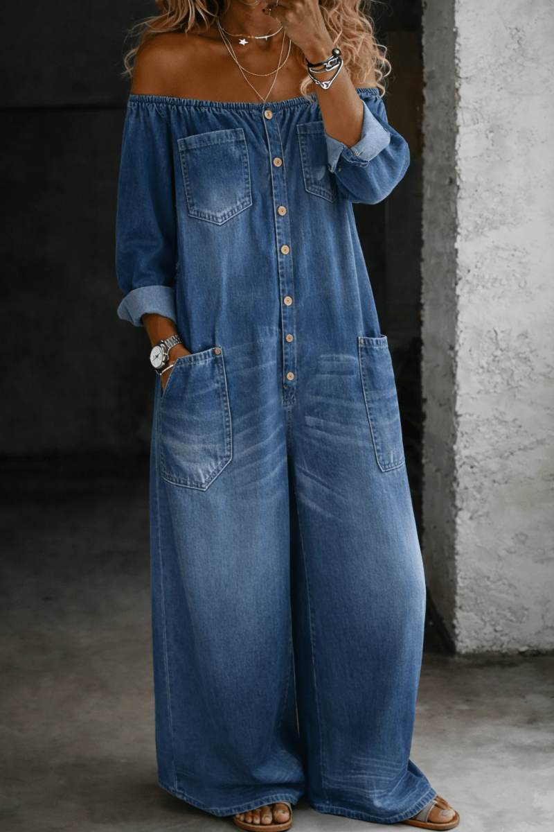 ELENA | Jumpsuit with off-shoulder neckline - Liora Melbourne