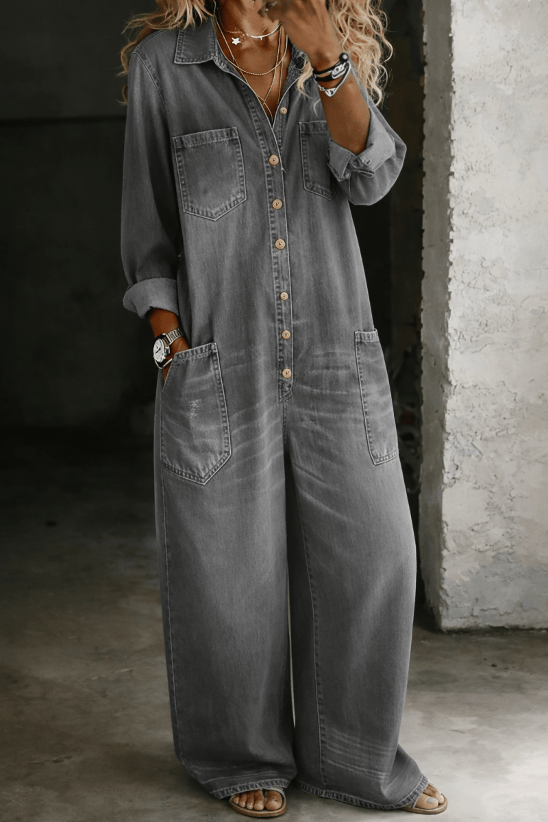 LENA | Jumpsuit with patch pockets - Liora Melbourne