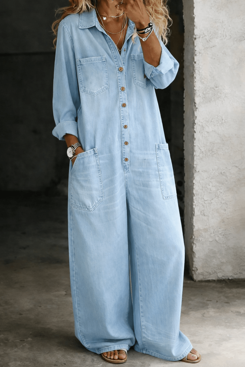 LENA | Jumpsuit with patch pockets - Liora Melbourne