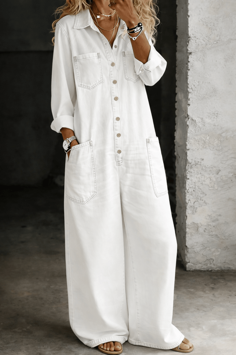 LENA | Jumpsuit with patch pockets - Liora Melbourne