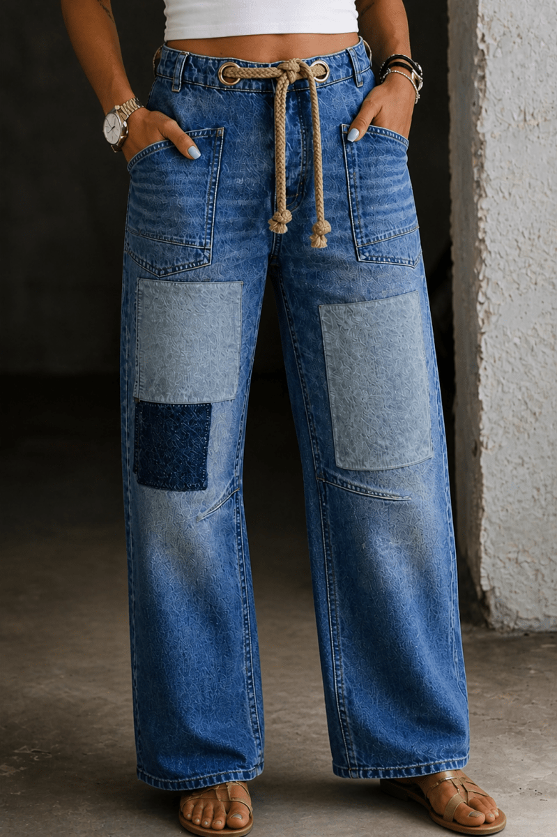 YARETZI | Jeans with patchwork detail - Liora Melbourne