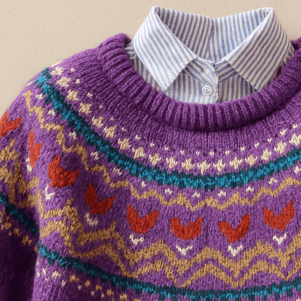 CHLOE | Knit jumper with Nordic pattern - Liora Melbourne