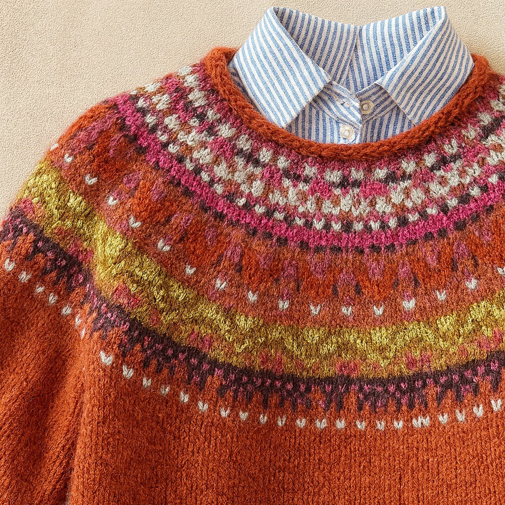 SIMONA | Knit jumper with Nordic pattern - Liora Melbourne