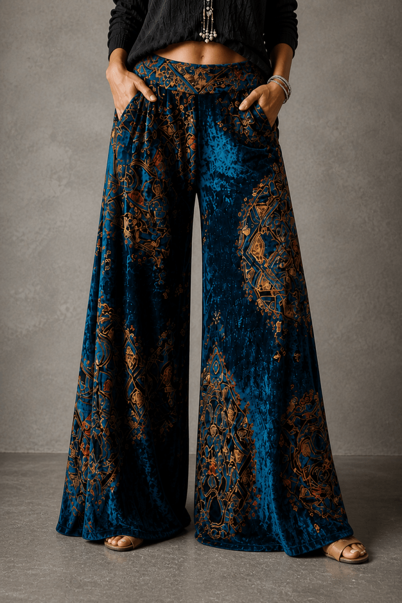 LUCY | Wide-leg pants with boho print - Liora Melbourne