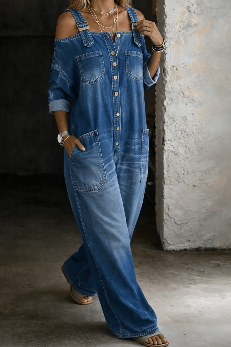 SOPHIA | Jumpsuit with off-shoulder neckline - Liora Melbourne