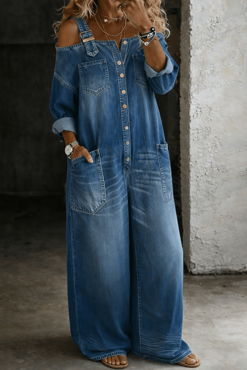 STEPHANIE | Jumpsuit with square neckline - Liora Melbourne
