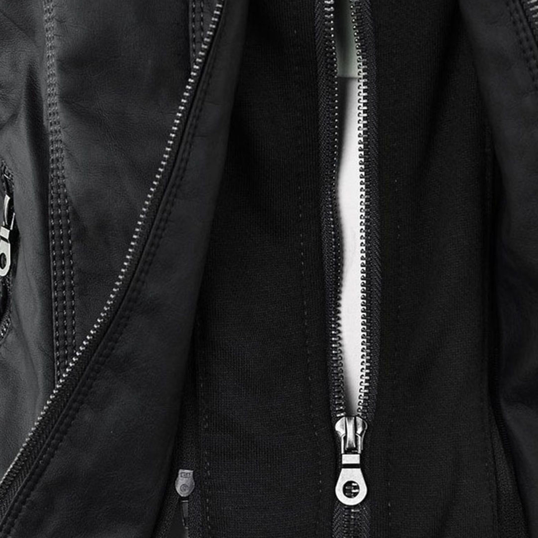 ISLA | Leather jacket with detachable hood - Liora Melbourne
