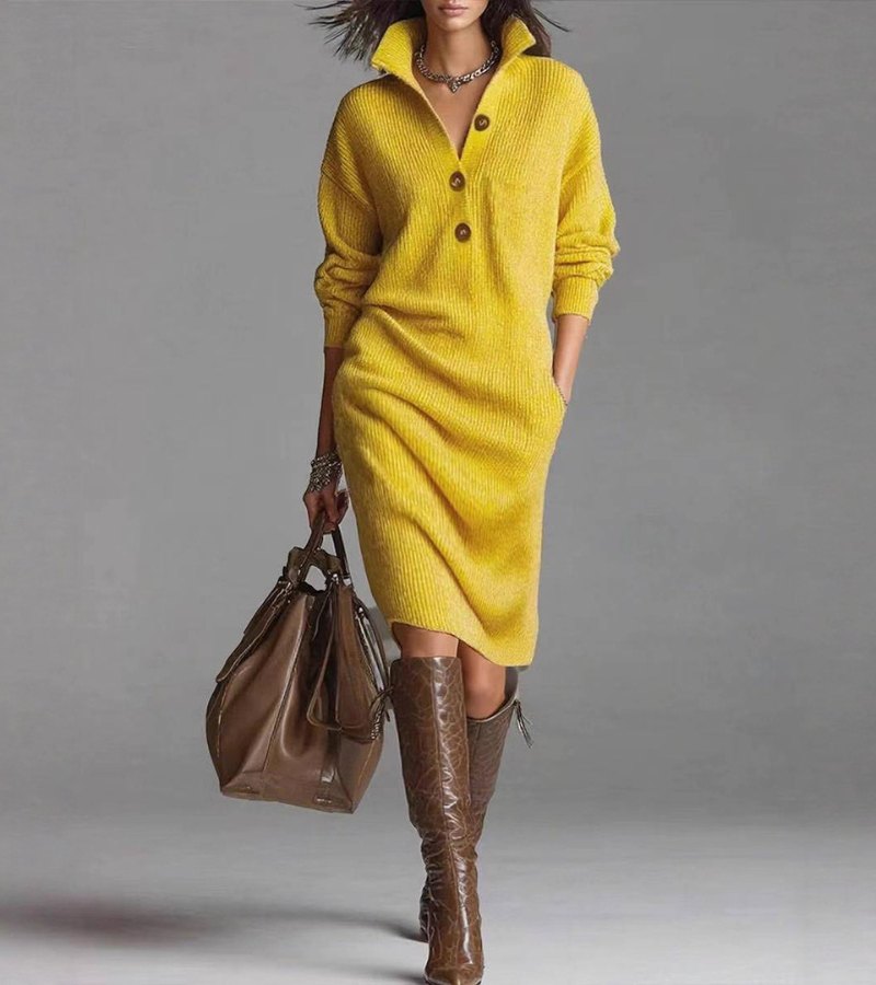 DAMARIS | Fitted knit midi dress