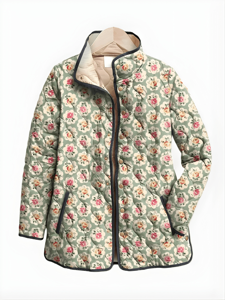SIENNA | Quilted jacket with floral print - Liora Melbourne